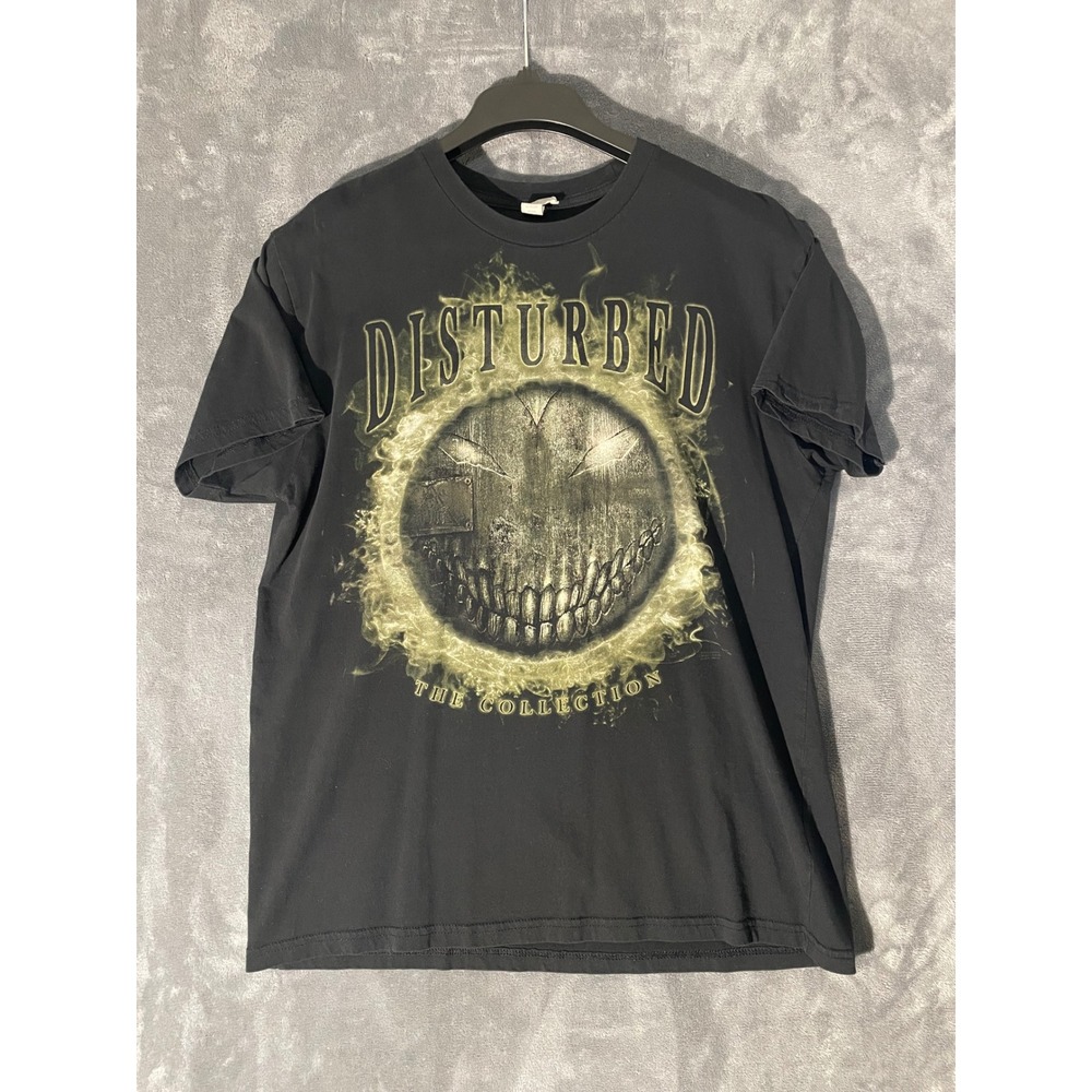 Disturbed The Collection Graphic T-Shirt Mens Large Black Heavy Metal Band Tee